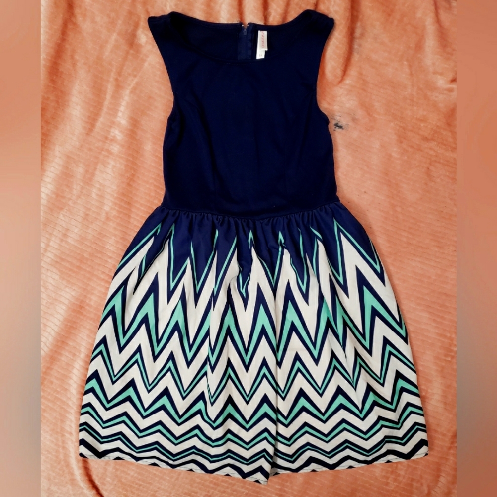 Xhilaration Petite Sleeveless Zip Back Multi Color Lined Dress Size SP